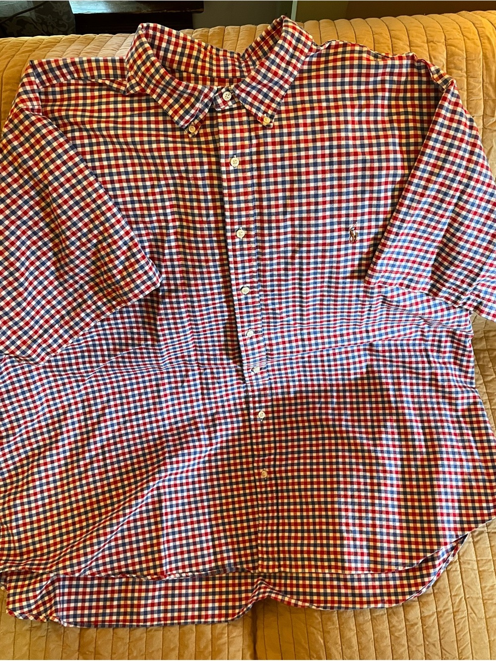 Ralph Lauren Red, White & Blue Gingham Button-Down Shirt 4XL